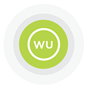 The letters W and U in the center of a circle